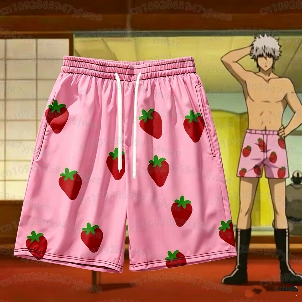 Anime & Cosplay Expo Acx 2025 - Short rose à motif fraise pour