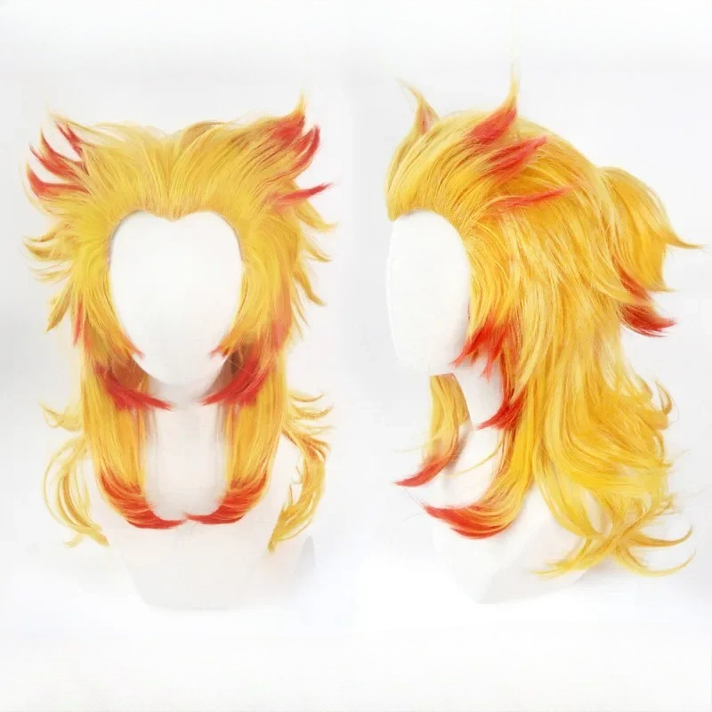 Anime Cosplay With Red Hair - Rengoku Kyoujurou perruque Kimetsu No Yaiba
