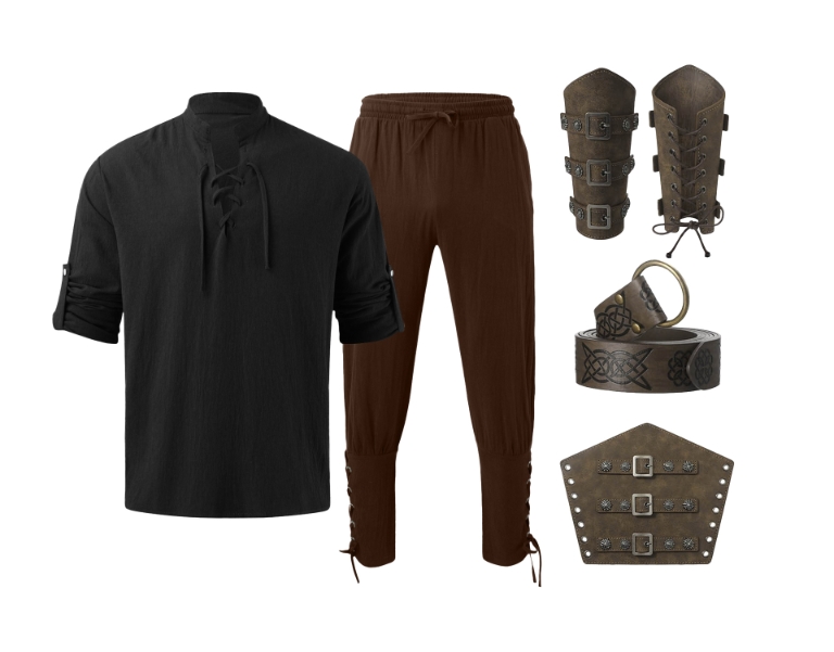 Anime & Cosplay Expo Acx 2025 - Ensemble de costumes Renaissance pour hommes,
